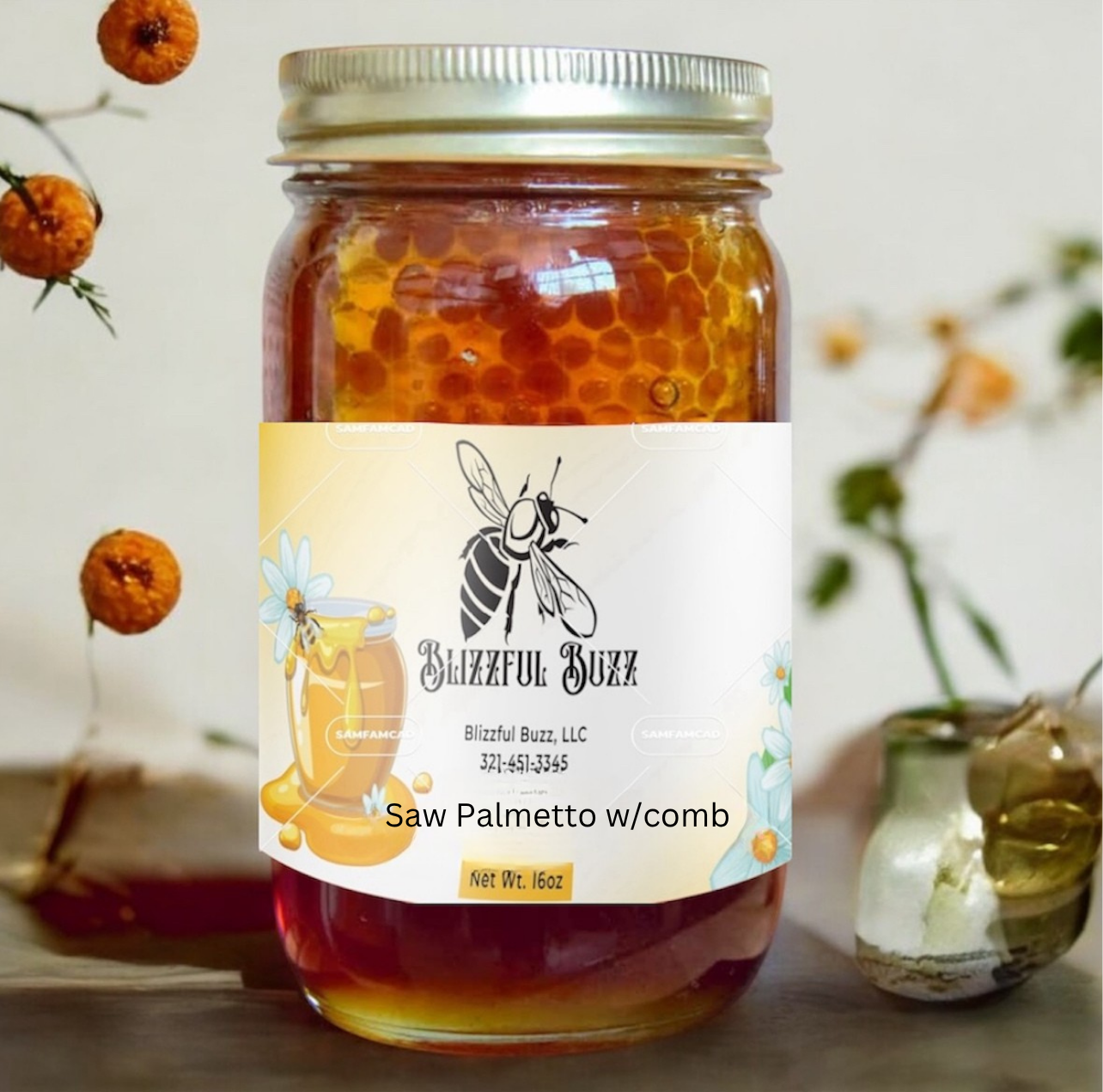Florida Saw Palmetto Honey with Comb