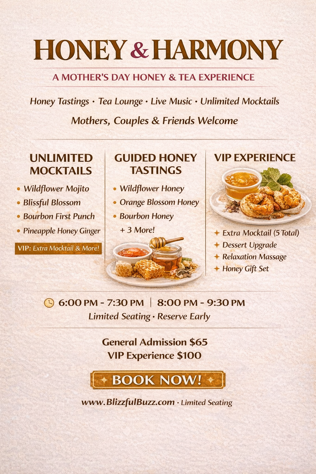 🐝 HONEY & HARMONY: A MOTHER’S DAY HONEY, MOCKTAILS & TEA EXPERIENCE