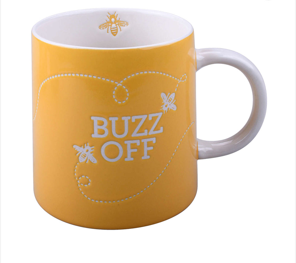 16oz Yellow Buzz Off Ceramic Mug