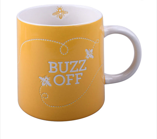 16oz Yellow Buzz Off Ceramic Mug