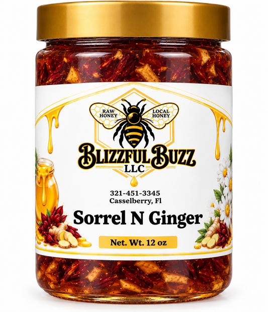 Blizzful Buzz Sorrel and Ginger Infused Honey